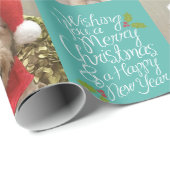 メリークリスマスハッピーニューイヤー – 1枚の写真お洒落 ラッピングペーパー (ロールコーナー)