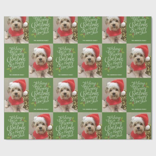 メリークリスマスハッピーニューイヤー – 1枚の写真お洒落 ラッピングペーパー (フラット)