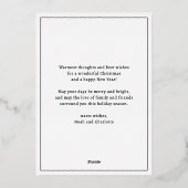 メリークリスマスハッピーニューイヤーCoquet Bow写真 箔シーズンカード (裏面)