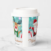 メリークリスマスハッピーニューイヤーSanta Cute 紙コップ (左)