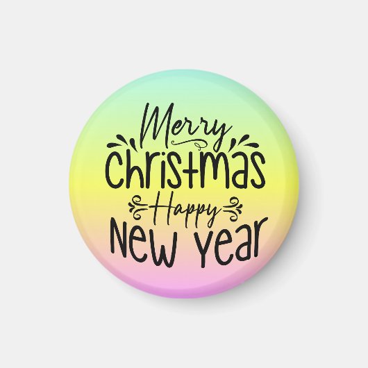 メリークリスマスハッピーニューイヤーTシャツ マグネット (正面)