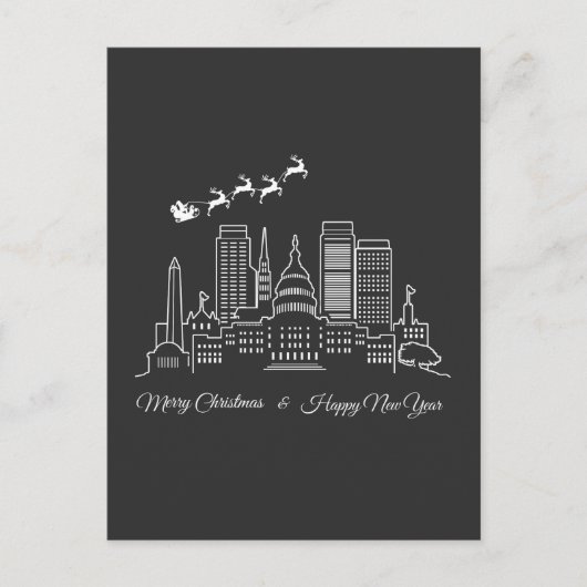 メリークリスマスハッピーニューイヤーWashington DC ポストカード (正面)