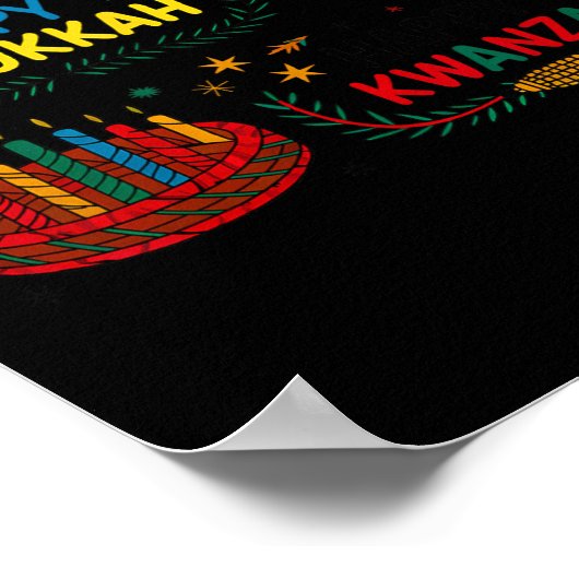 メリークリスマスハッピーハヌカー&ハッピークワンザ ポスター (角)