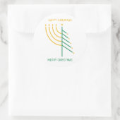 メリークリスマスハッピーハヌカー ラウンドシール (バッグ)