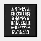 メリークリスマスハッピーハヌッカハッピークワンザ13 マグネット (正面)