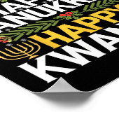 メリークリスマスハッピーハヌッカハッピークワンザ18 ポスター (角)