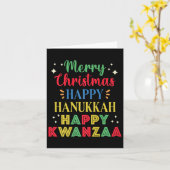 メリークリスマスハッピーハヌッカハッピークワンザ9 カード (黄色い花)