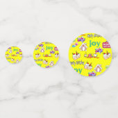 メリークリスマスハッピーバースデーイエロー紙吹雪 コンフェッティ (正面)