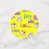 メリークリスマスハッピーバースデーイエロー紙吹雪 コンフェッティ (スモール正面)