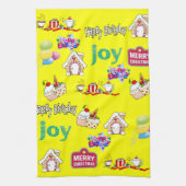 メリークリスマスハッピーバースデーキッチンハンドタオル キッチンタオル (縦)