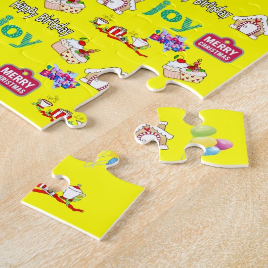 メリークリスマスハッピーバースデージグソーパズル ジグソーパズル (側面)