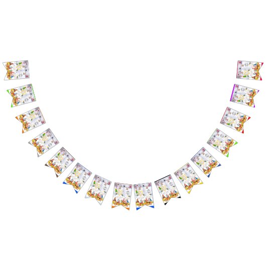 メリークリスマスハッピーバースデーバンティンバナー バンティングフラッグ (全)