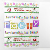 メリークリスマスハッピーバースデー三折カード 三つ折りカード (内部最初)