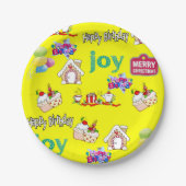 メリークリスマスハッピーバースデー紙プレート ペーパープレート (正面)