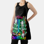 メリークリスマスハッピーファミリークリスマスツリーお祝い エプロン (インサイチュ)
