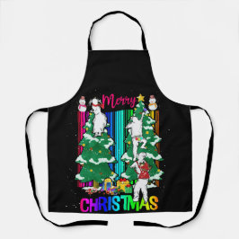 メリークリスマスハッピーファミリークリスマスツリーお祝い エプロン