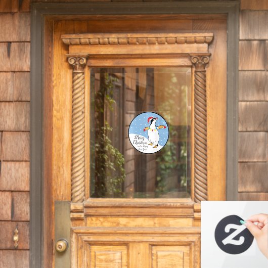 メリークリスマスハッピーペンギン ウィンドウサイン (ホームデコレーション)