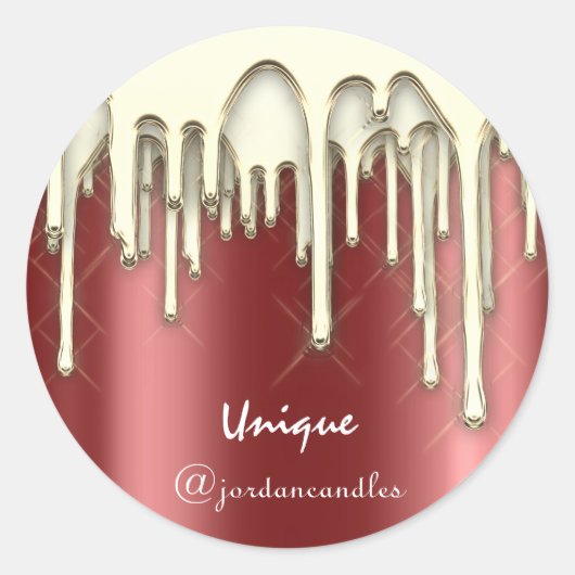 メリークリスマスハッピーホリデイズfrom金ゴールドバーガンディ ラウンドシール (正面)