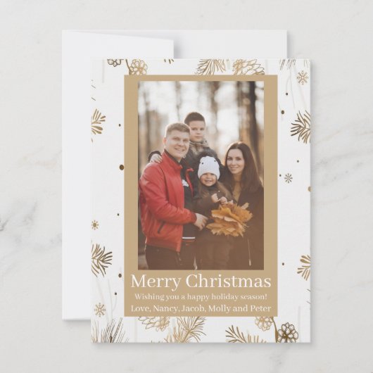 メリークリスマスハッピーホリデーカスタムの写真 シーズンカード (正面)