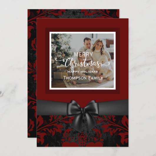 メリークリスマスハッピーホリデーカスタムスクリプト 招待状 (正面/裏面)