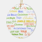 メリークリスマスハッピーホリデーズことわざ&引用文 セラミックオーナメント (左)