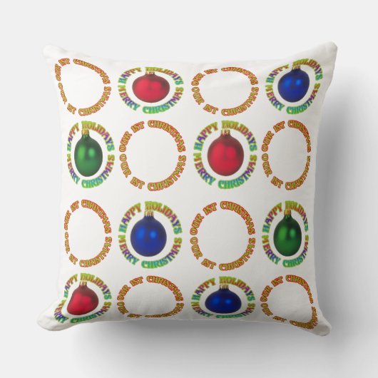 メリークリスマスハッピーホリデーズウィーズズ初めてのクリスマス クッション (正面)