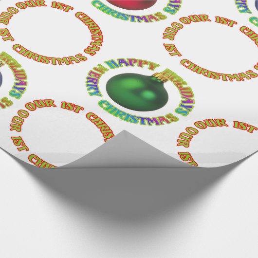 メリークリスマスハッピーホリデーズウィーズズ初めてのクリスマス ラッピングペーパー (角)