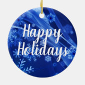 メリークリスマスハッピーホリデーズクリスマスオーナメント セラミックオーナメント (裏面)