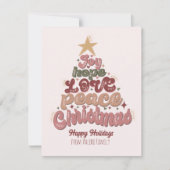 メリークリスマスハッピーホリデーズクリスマスツリーファミリー シーズンカード (正面)