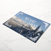 メリークリスマスハッピーホリデーズスノーウィーシルバー 箔シーズンカード (回転した状態)