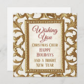 メリークリスマスハッピーホリデーズニューイヤー金ゴールド (正面/裏面)