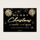 メリークリスマスハッピーホリデーズネームロゴ金ゴールド (正面)