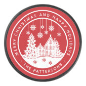 メリークリスマスハッピーホリデーズパーソナライズされた冬 アイスホッケーパック (正面)