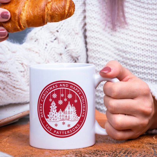 メリークリスマスハッピーホリデーズパーソナライズされた冬 コーヒーマグカップ