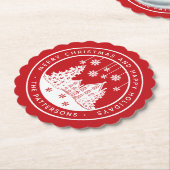 メリークリスマスハッピーホリデーズパーソナライズされた冬 ペーパーコースター (アングル)