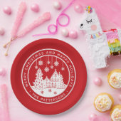 メリークリスマスハッピーホリデーズパーソナライズされた冬 ペーパープレート (パーティー)