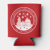 メリークリスマスハッピーホリデーズパーソナライズされた冬 缶クーラー (正面)