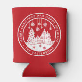 メリークリスマスハッピーホリデーズパーソナライズされた冬 缶クーラー (裏面)