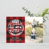 メリークリスマスハッピーホリデーズファミリーフォトカード シーズンカード (スタンド正面)