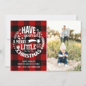 メリークリスマスハッピーホリデーズファミリーフォトカード シーズンカード (正面)