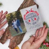 メリークリスマスハッピーホリデーズファミリーフォトカード シーズンカード