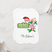 メリークリスマスハッピーホリデーフラットグリーティングカード カード (正面/裏面インサイチュ)