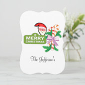 メリークリスマスハッピーホリデーフラットグリーティングカード カード (スタンド正面)