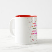 メリークリスマスハッピーホリデー ツートーンマグカップ (正面左)