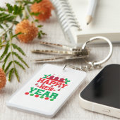 メリークリスマスハッピー新年 キーホルダー (正面右)