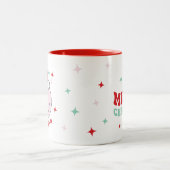 メリークリスマスハッピー顔 パーソナライズされた ツートーンマグカップ (中央)