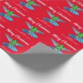 メリークリスマスハミングバードパーソナライズされた写真 ラッピングペーパー (角)