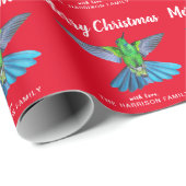 メリークリスマスハミングバードパーソナライズされた写真 ラッピングペーパー (ロールコーナー)