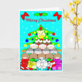 メリークリスマスハムスターお尻 カード (黄色い花)