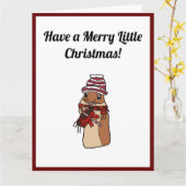 メリークリスマスハムスターガービルマンガーンホリデーペット カード (黄色い花)